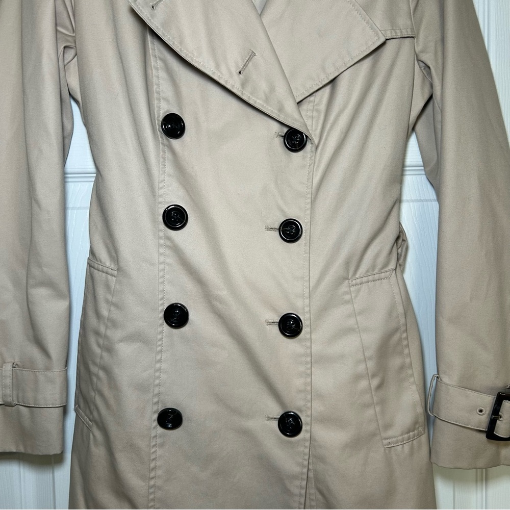 Lands' End Women's Tan Double-Breasted Trench Coat women’s 6 minimal classic - Picture 3 of 7